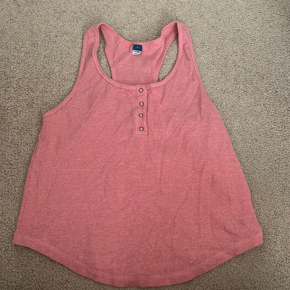 Pink old navy razorback tank top